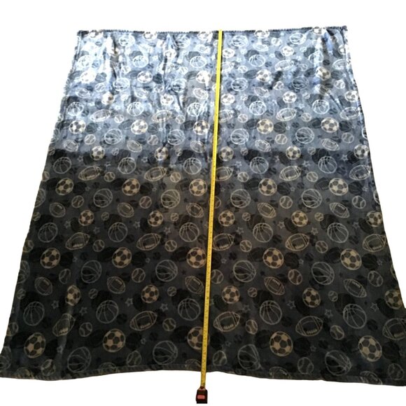 MULTI SPORTS BLUE SOFT WARM THROW BLANKET - Picture 3 of 3